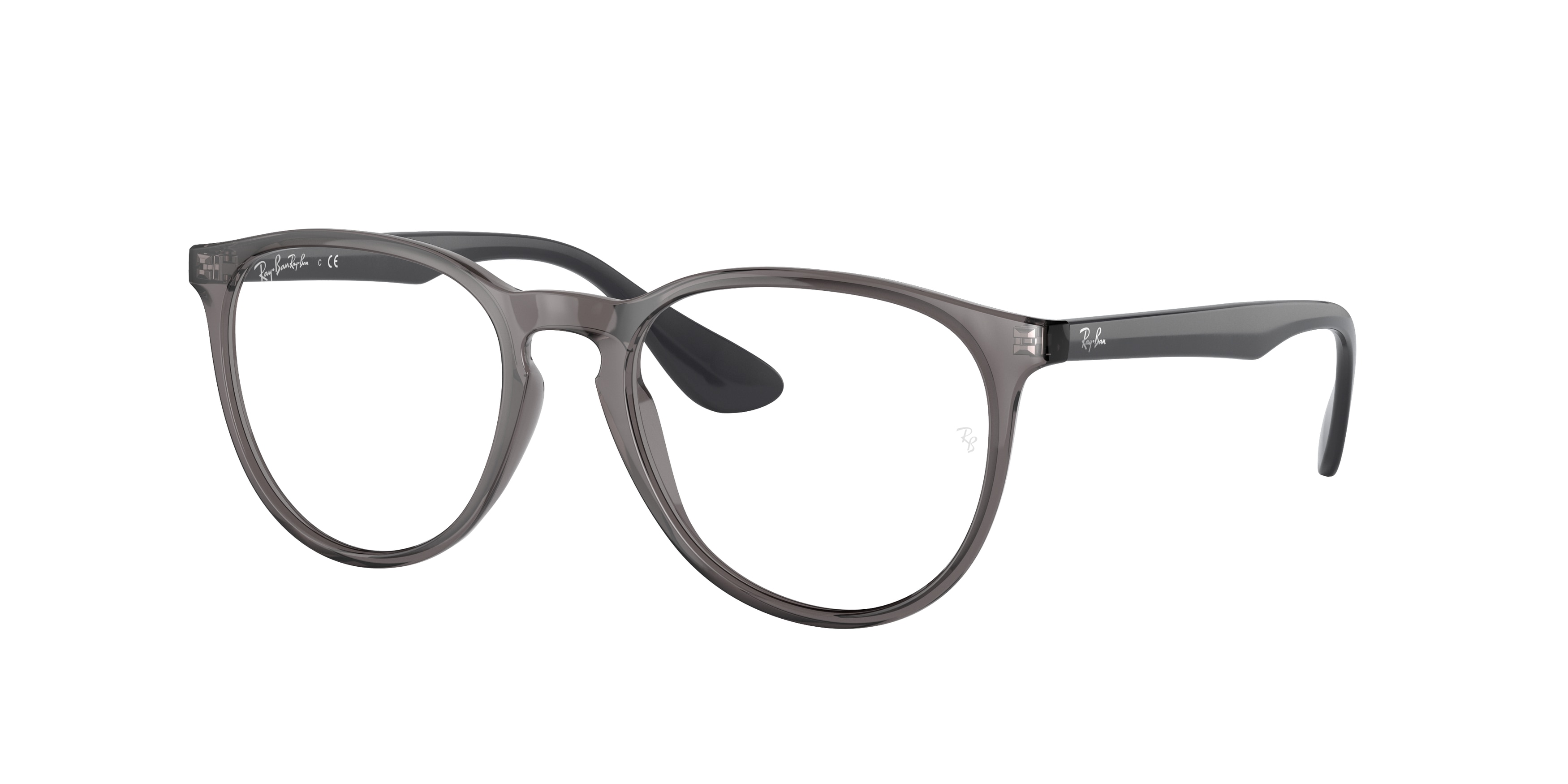 Ray - Ban Damen RX7046 Erika 8140 Optische Fassungen Injiziert Grau Transparent Rund Normal-image